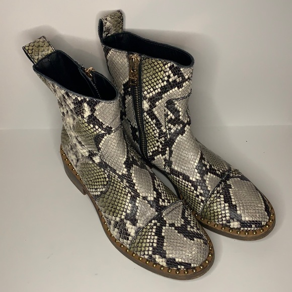 Zadig & Voltaire Empress Wild Snake Print Leather Bootie Size 39 - Picture 1 of 13